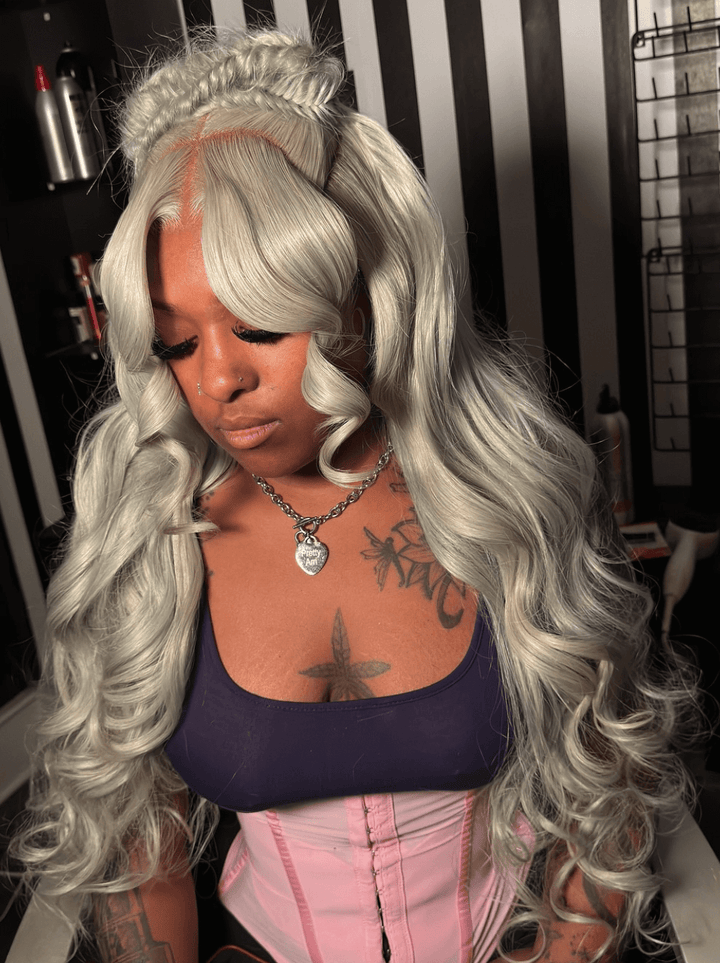 Dorsanee Grey Color 200 Density 13x4 HD Lace Front Body Wave Hair Wigs