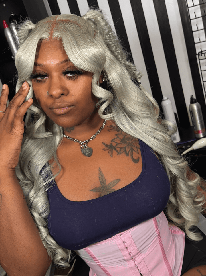 Dorsanee Grey Color 200 Density 13x4 HD Lace Front Body Wave Hair Wigs