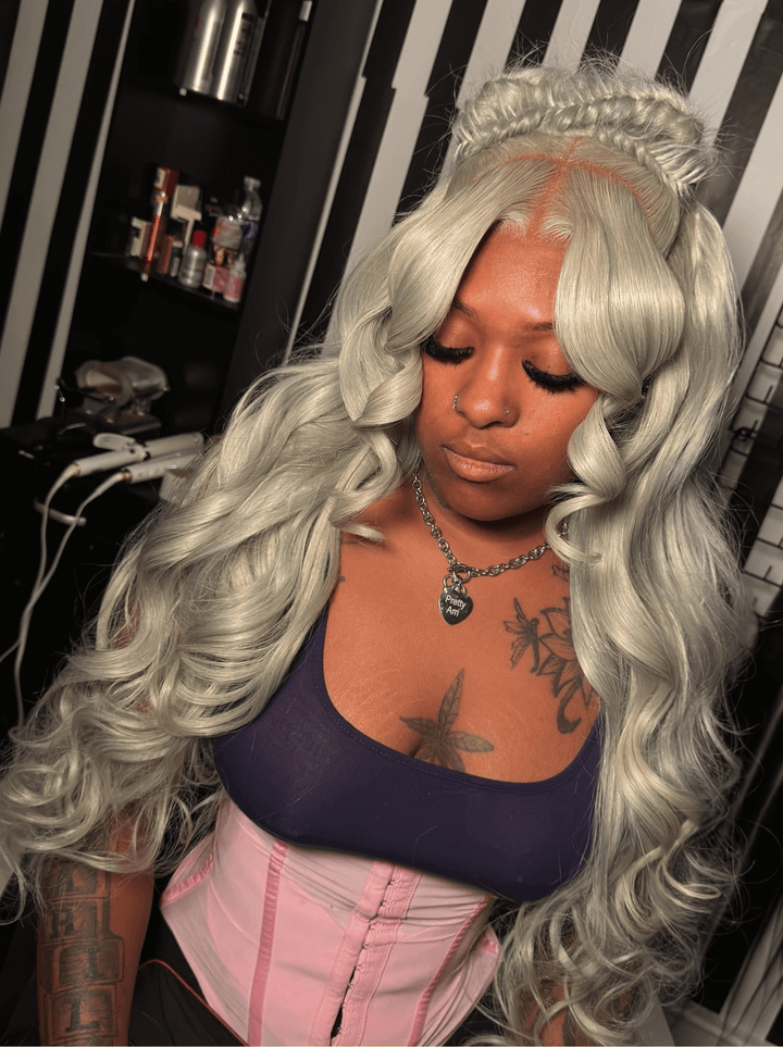 Dorsanee Grey Color 200 Density 13x4 HD Lace Front Body Wave Hair Wigs