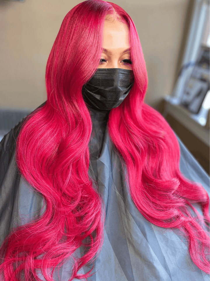 Dorsanee Hot Pink Red 13x4 HD Lace Front Virgin Remy Human Hair Wigs