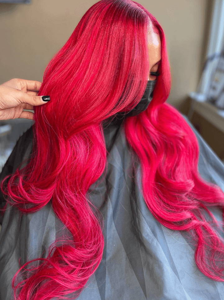 Dorsanee Hot Pink Red 13x4 HD Lace Front Virgin Remy Human Hair Wigs