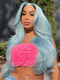 Dorsanee Light Blue Color 200 Density 13x4 Lace Front Virgin Hair Wigs
