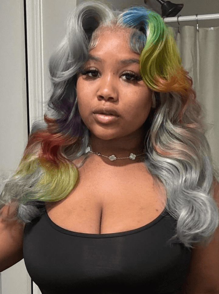 Dorsanee Multi Color Gray Blue Green Ginger HD Lace Front Virgin Human Hair Wig