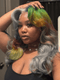 Dorsanee Multi Color Gray Blue Green Ginger HD Lace Front Virgin Human Hair Wig