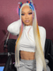 Dorsanee Multi Color Gray Blue Green Purple Pink Ginger Yellow Human Hair Wigs