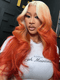 Dorsanee Ombre 613 Blonde Ginger Orange Body Wave HD Lace Front Human Hair Wigs