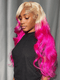Dorsanee Ombre 613 Blonde Hot Pink Red 13x4 Lace Front Human Hair Wigs