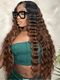 Dorsanee Ombre Black Brown Deep Wave Curly 13x4 HD Lace Front Human Hair Wigs