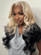 Dorsanee Ombre Blonde Black Straight Body Wave 13x4 Lace Front Human Hair Wigs