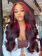 Dorsanee Ombre Burgundy Dark Red 250 300 Density 13x4 Lace Front Human Hair Wig