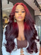Dorsanee Ombre Burgundy Dark Red 250 300 Density 13x4 Lace Front Human Hair Wig