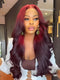 Dorsanee Ombre Burgundy Dark Red 250 300 Density 13x4 Lace Front Human Hair Wig