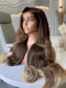 Dorsanee Ombre Chocolate Light Brown Honey Blonde Highlights Human Hair Wigs