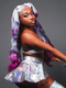 Dorsanee Ombre Gray Color Purple Red Ends 13x4 Lace Front Virgin Human Hair Wig
