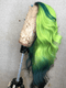 Dorsanee Ombre Green Blue Skunk Stripe HD Lace Front Virgin Remy Human Hair Wig
