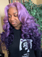 Dorsanee Ombre Lavender Purple Black Color Body Wave Lace Front Human Hair Wig
