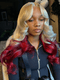 Dorsanee Peekaboo 613 Blonde Burgundy Red Body Wave Lace Front Human Hair Wigs