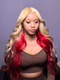 Dorsanee Peekaboo Honey Blonde 99J Red Body Wave Virgin Human Hair Wig