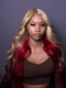 Dorsanee Peekaboo Honey Blonde 99J Red Body Wave Virgin Human Hair Wig