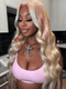 Dorsanee Rainbow Blonde Pink Green Ginger Multi Color Lace Front Human Hair Wig