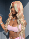 Dorsanee Rainbow Blonde Pink Green Ginger Multi Color Lace Front Human Hair Wig