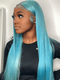 Dorsanee Sky Blue Bone Straight 13x4 Lace Front Virgin Human Hair Wigs