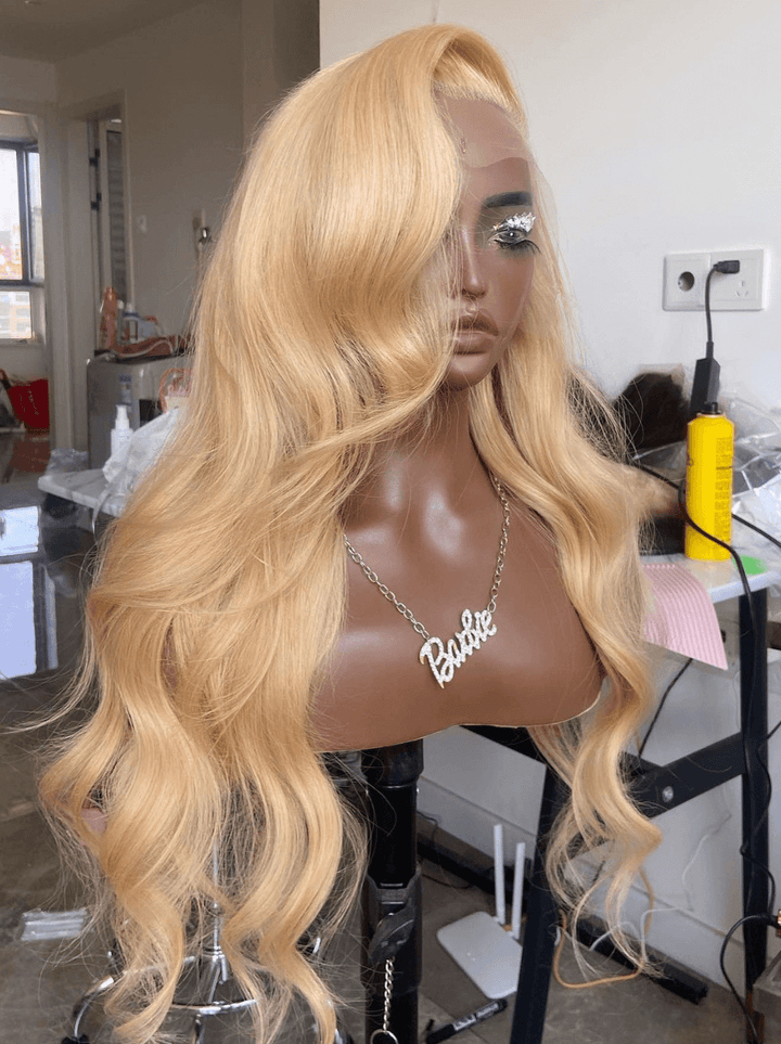 Dorsanee Strawbeerry Honey Blonde Body Wave Lace Front Human Hair Wigs