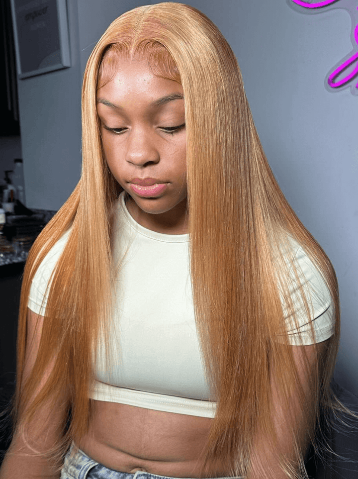 Dorsanee Strawbeerry Honey Blonde Bone Straight Virgin Human Hair Wigs