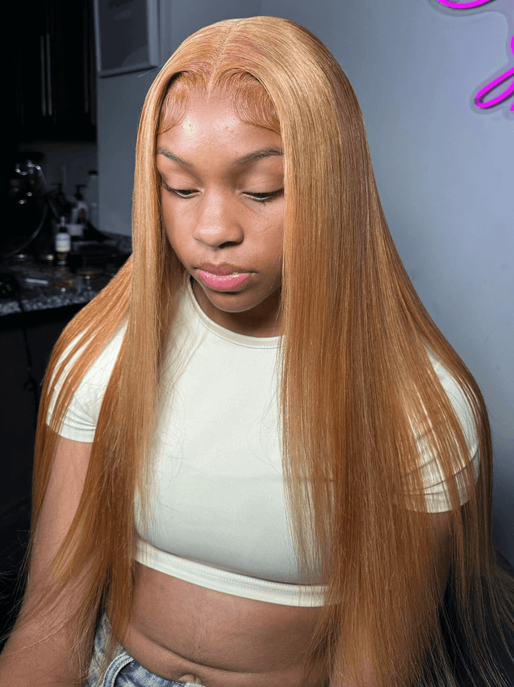 Dorsanee Strawbeerry Honey Blonde Bone Straight Virgin Human Hair Wigs