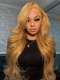 Dorsanee Strawberry Honey Blonde Straight Body Wave Lace Front Human Hair Wigs