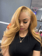 Dorsanee Strawberry Honey Blonde Straight Body Wave Lace Front Human Hair Wigs