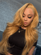 Dorsanee Strawberry Honey Blonde Straight Body Wave Lace Front Human Hair Wigs