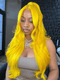 Dorsanee Yellow 200 Density Straight Body Wave HD Lace Front Hair Wigs