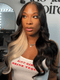 Dorsanee 200 Density Black With Blonde Streaks 13x4 Lace Front Virgin Human Hair Wigs