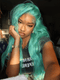Dorsanee Halloween Cosplay Pastel Mint Green 13x4 Lace Front Virgin Human Hair Wigs