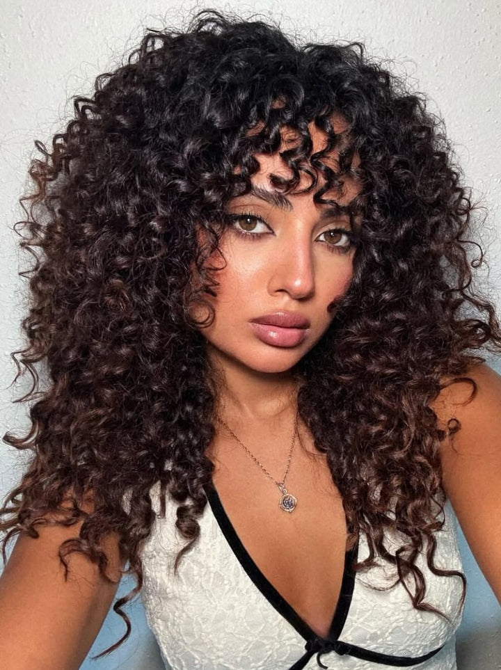 Dorsanee 250 300 Density Bouncy Loose Curls 13x4 HD Lace Front Virgin Human Hair Wigs