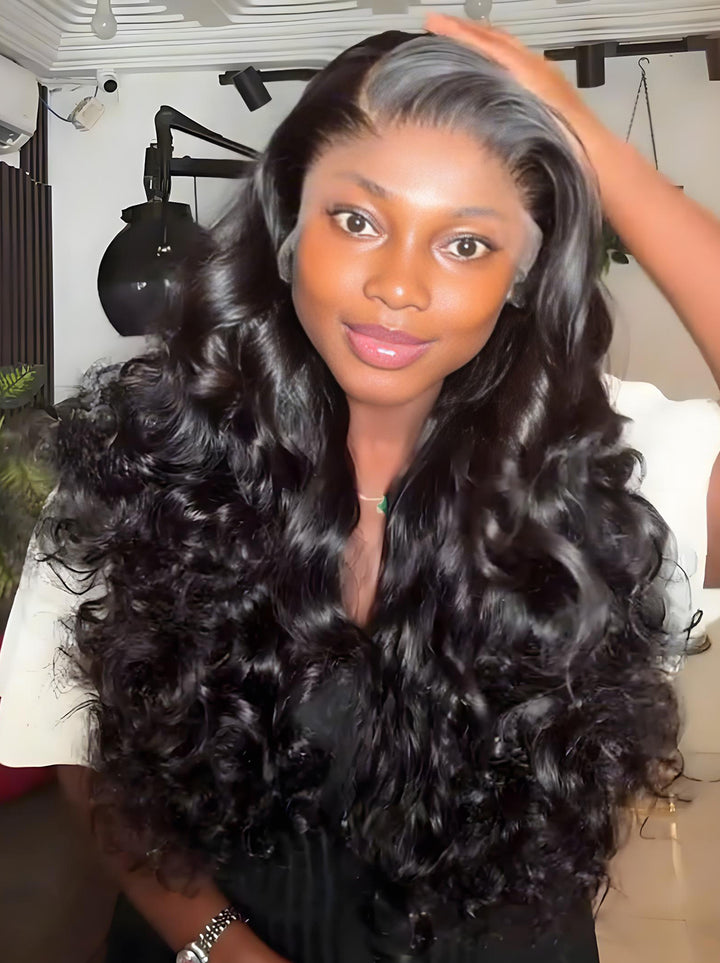 Dorsanee  250 300 Density Bouncy Loose Curls 13x4 Lace Front Virgin Human Hair Wigs