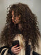 Dorsanee 250 300 Density Brown Bouncy Spiral Loose Curls 13x4 Lace Front Human Hair Wigs