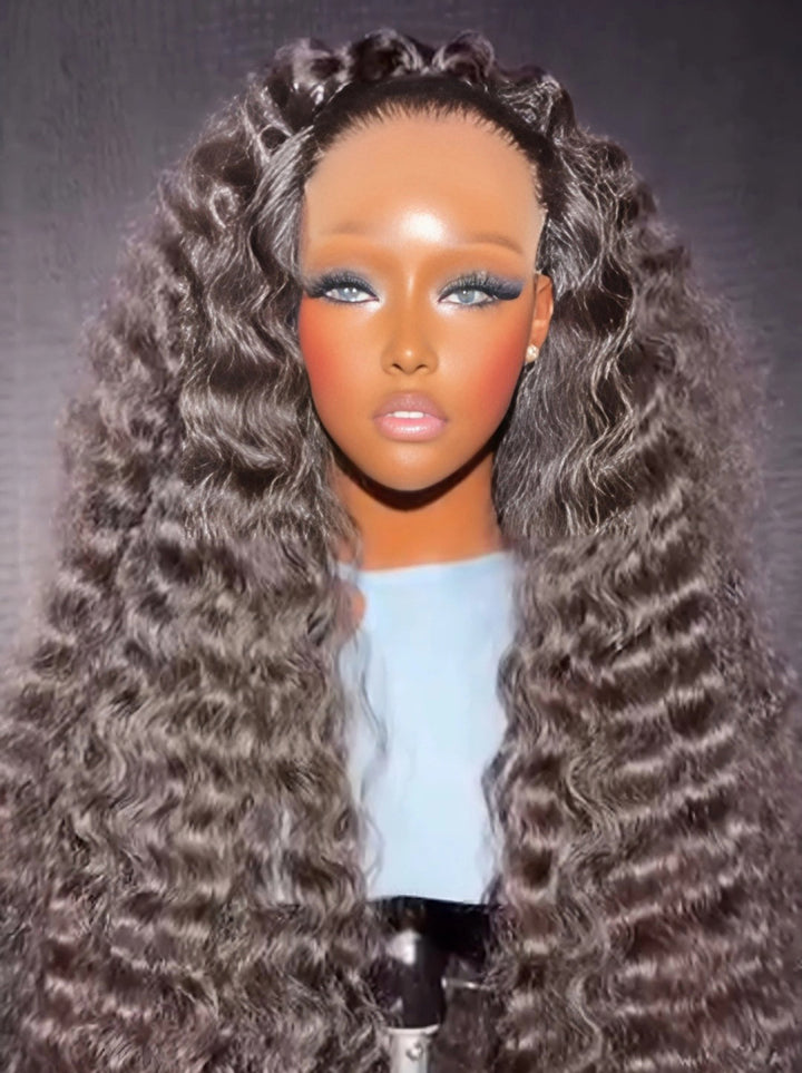 Dorsanee 250 300 Density Natural Fluffy Deep Wave 13x4 Lace Front Human Hair Wig