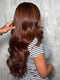Dorsanee 250 300 Density Reddish Brown 13x4 Lace Front Virgin Human Hair Wigs