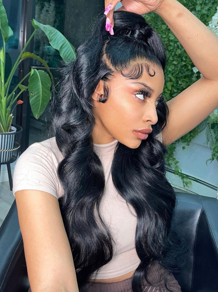 Dorsanee 250 Density 360 Full Lace Frontal Closure Body Wave Virgin Human Hair Wigs