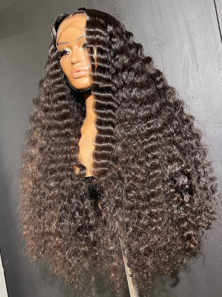 28=$199 💥 Dorsanee 13x4 Water Deep Wave HD Lace Frontal Human Hair Wigs Natural Color