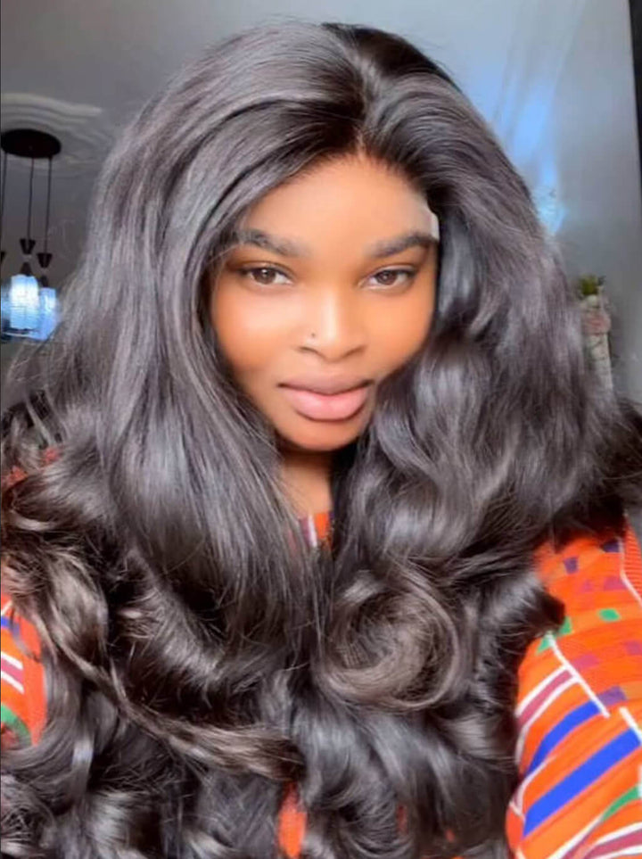 Dorsanee 300 Density Bouncy Body Wave 13x4 HD Lace Front Virgin Human Hair Wigs