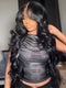 Dorsanee 300 Density Curtainn Bangs Body Wave 13x4 Lace Front Virgin Human Hair Wigs
