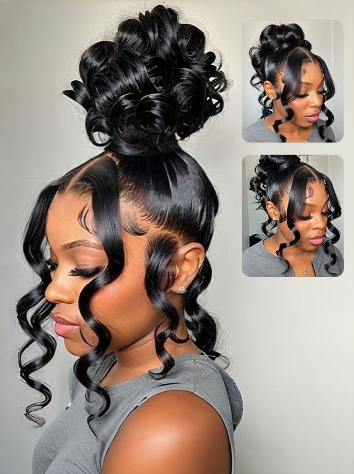 Dorsanee 360 Full Lace Ventilated Human Hair Wigs Straight Body Loose Deep Wave Hair Wig