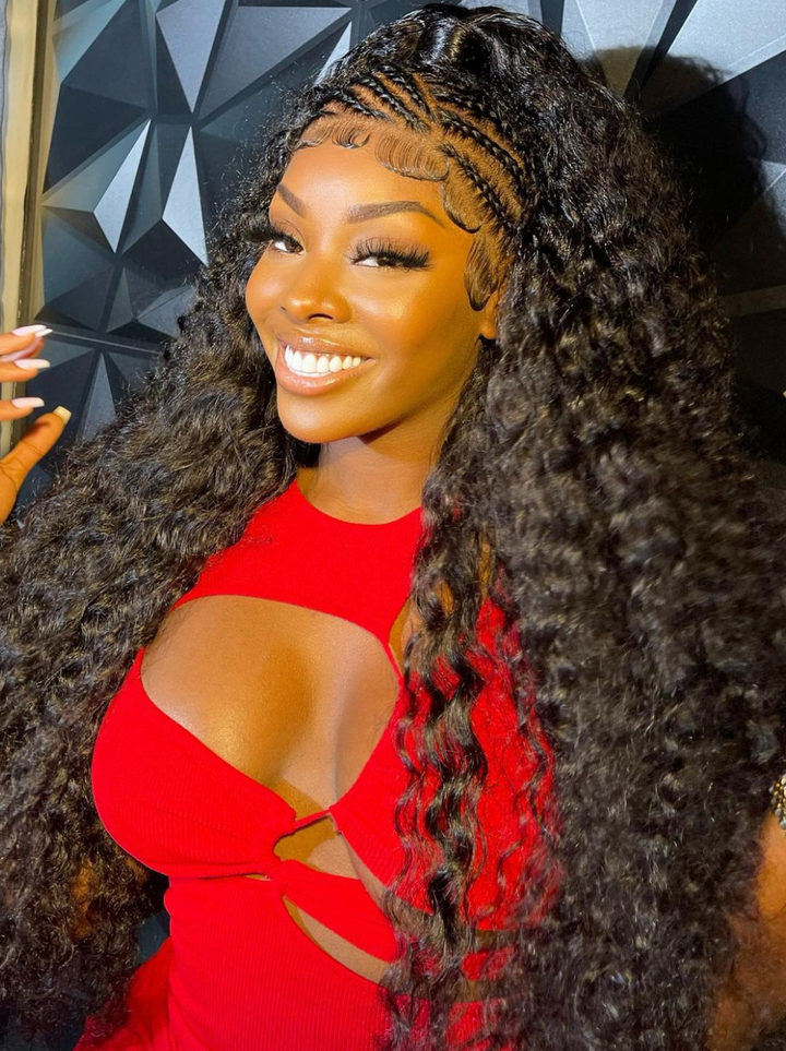 Dorsanee 360 HD Full Lace Frontal Crimped Deep Wave Curly Virgin Human Hair Wigs