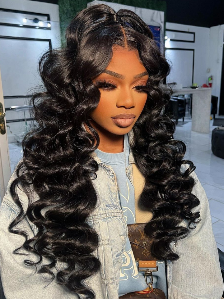 Dorsanee 360 Lace Frontal Big Wave Wand Curls Loose Deep Wave Human Hair Wigs
