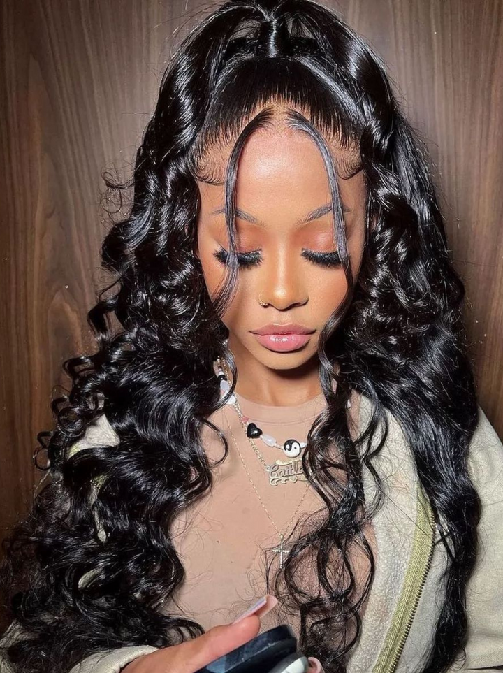 Dorsanee 360 Ventilated Full Lace Frontal Loose Wave Curls Virgin Human Hair Wigs