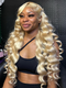 Dorsanee 200 Density 613 Blonde Wand Curls 13x4 Lace Front Loose Deep Wave Human Hair Wigs