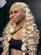 Dorsanee 200 Density 613 Blonde Wand Curls 13x4 Lace Front Loose Deep Wave Human Hair Wigs